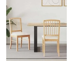 Valgomojo kėdės 2 pcs Natūrali 50 x 52,5 x 91 cm