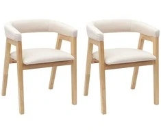 Valgomojo kėdės 2 pcs Natūrali 54 x 57 x 73 cm