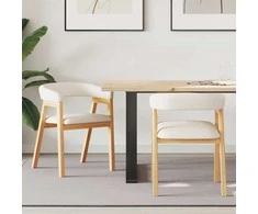 Valgomojo kėdės 2 pcs Natūrali 54 x 57 x 73 cm