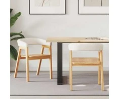 Valgomojo kėdės 2 pcs Natūrali 54 x 57 x 73 cm