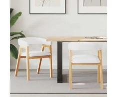 Valgomojo kėdės 2 pcs Natūrali 54 x 57 x 73 cm