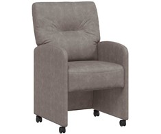 Valgomojo Kėdės su Ratukais 2 pcs Pilka 57 x 67 x 95 cm