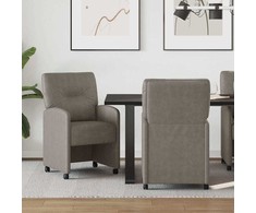 Valgomojo Kėdės su Ratukais 2 pcs Pilka 57 x 67 x 95 cm