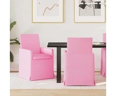 Valgomojo kėdės 2 pcs Rožinė 57 x 67 x 95 cm audinys