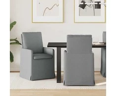 Valgomojo kėdės 2 pcs Šviesiai pilka 57 x 67 x 98 cm audinys