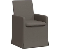 Valgomojo kėdės 2 pcs Šviesiai pilka 57 x 67 x 95 cm Linas