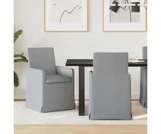 Valgomojo kėdės 2 pcs Šviesiai pilka 57 x 67 x 95 cm audinys
