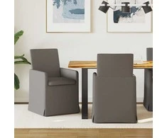 Valgomojo kėdės 2 pcs Šviesiai pilka 57 x 67 x 95 cm Linas