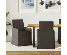 Valgomojo kėdės 2 pcs Tamsiai pilka 57 x 67 x 95 cm Linas