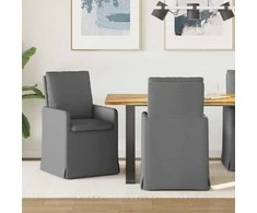 Valgomojo kėdės 2 pcs Tamsiai pilka 57 x 67 x 98 cm audinys