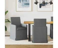 Valgomojo kėdės 2 pcs Tamsiai pilka 57 x 67 x 95 cm audinys