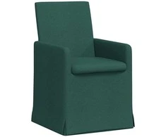 Valgomojo kėdės 2 pcs Tamsiai žalia 57 x 67 x 95 cm audinys