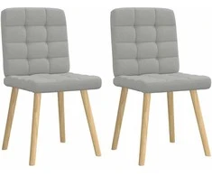 Bigbuy Home Valgomojo kėdės, 2vnt., pilkos spalvos, audinys