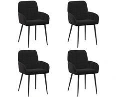 Valgomojo kėdės 4 pcs Aksomas Juoda 56,5 x 50 x 86 cm