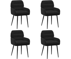 Valgomojo kėdės 4 pcs Aksomas Juoda 59 x 59,5 x 90 cm