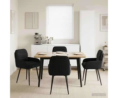 Valgomojo kėdės 4 pcs Aksomas Juoda 59 x 59,5 x 90 cm