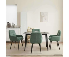 Valgomojo kėdės 4 pcs Aksomas Jūrinė žalia 59 x 59,5 x 90 cm