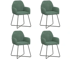 Valgomojo kėdės 4 pcs Aksomas Jūrinė žalia 55 x 50 x 84 cm