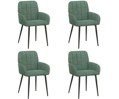 Valgomojo kėdės 4 pcs Aksomas Jūrinė žalia 56,5 x 50 x 86 cm