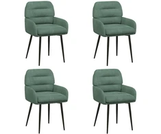Valgomojo kėdės 4 pcs Aksomas Jūrinė žalia 59 x 59,5 x 90 cm