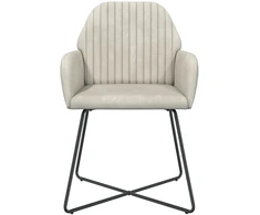 Valgomojo kėdės 4 pcs Aksomas Kreminė 55 x 50 x 84 cm