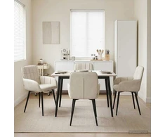 Valgomojo kėdės 4 pcs Aksomas Kreminė 57 x 50 x 85 cm