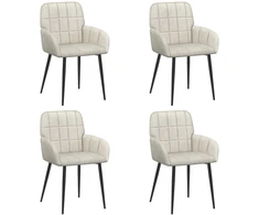 Valgomojo kėdės 4 pcs Aksomas Kreminė 57 x 50 x 85 cm