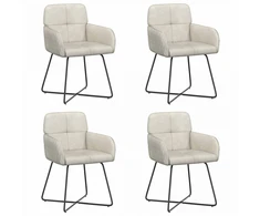 Valgomojo kėdės 4 pcs Aksomas Kreminė 59 x 56,5 x 86 cm
