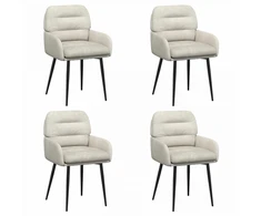 Valgomojo kėdės 4 pcs Aksomas Kreminė 59 x 59,5 x 90 cm