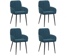 Valgomojo kėdės 4 pcs Aksomas Mėlyna 56,5 x 50 x 86 cm