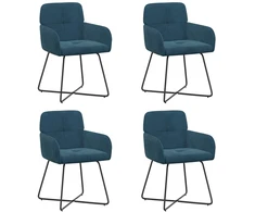 Valgomojo kėdės 4 pcs Aksomas Mėlyna 59 x 56,5 x 86 cm