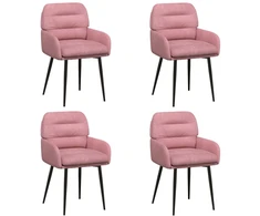 Valgomojo kėdės 4 pcs Aksomas Rožinė 59 x 59,5 x 90 cm