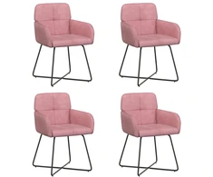Valgomojo kėdės 4 pcs Aksomas Rožinė 59 x 56,5 x 86 cm