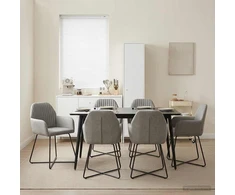 Valgomojo kėdės 4 pcs Aksomas Šviesiai pilka 55 x 50 x 84 cm