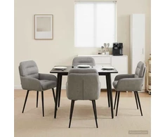 Valgomojo kėdės 4 pcs Aksomas Šviesiai pilka 59 x 59,5 x 90 cm