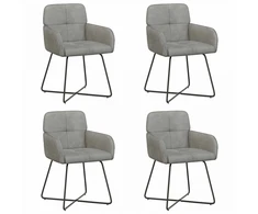 Valgomojo kėdės 4 pcs Aksomas Šviesiai pilka 59 x 56,5 x 86 cm