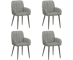 Valgomojo kėdės 4 pcs Aksomas Šviesiai pilka 56,5 x 50 x 86 cm