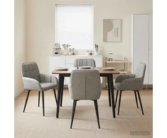 Valgomojo kėdės 4 pcs Aksomas Šviesiai pilka 56,5 x 50 x 86 cm