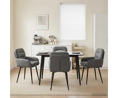 Valgomojo kėdės 4 pcs Aksomas Tamsiai pilka 59 x 59,5 x 90 cm