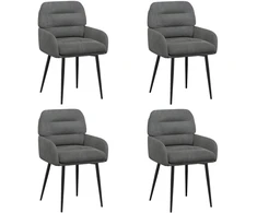 Valgomojo kėdės 4 pcs Aksomas Tamsiai pilka 59 x 59,5 x 90 cm
