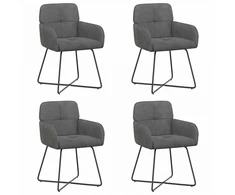 Valgomojo kėdės 4 pcs Aksomas Tamsiai pilka 59 x 56,5 x 86 cm