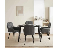 Valgomojo kėdės 4 pcs Aksomas Tamsiai pilka 56,5 x 50 x 86 cm