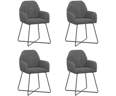 Valgomojo kėdės 4 pcs Aksomas Tamsiai pilka 55 x 50 x 84 cm