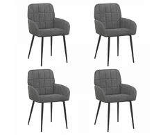 Valgomojo kėdės 4 pcs Aksomas Tamsiai pilka 56,5 x 50 x 86 cm