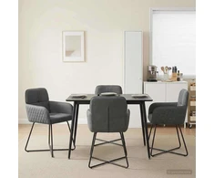 Valgomojo kėdės 4 pcs Aksomas Tamsiai pilka 59 x 56,5 x 86 cm