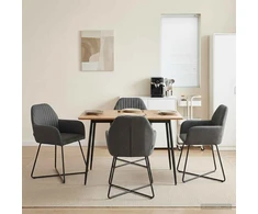 Valgomojo kėdės 4 pcs Aksomas Tamsiai pilka 55 x 50 x 84 cm