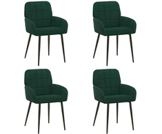 Valgomojo kėdės 4 pcs Aksomas Tamsiai žalia 57 x 50 x 85 cm