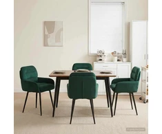 Valgomojo kėdės 4 pcs Aksomas Tamsiai žalia 59 x 59,5 x 90 cm
