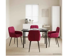 Valgomojo kėdės 4 pcs Aksomas Vyno raudona 56,5 x 50 x 86 cm
