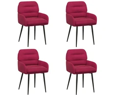 Valgomojo kėdės 4 pcs Aksomas Vyno raudona 59 x 59,5 x 90 cm